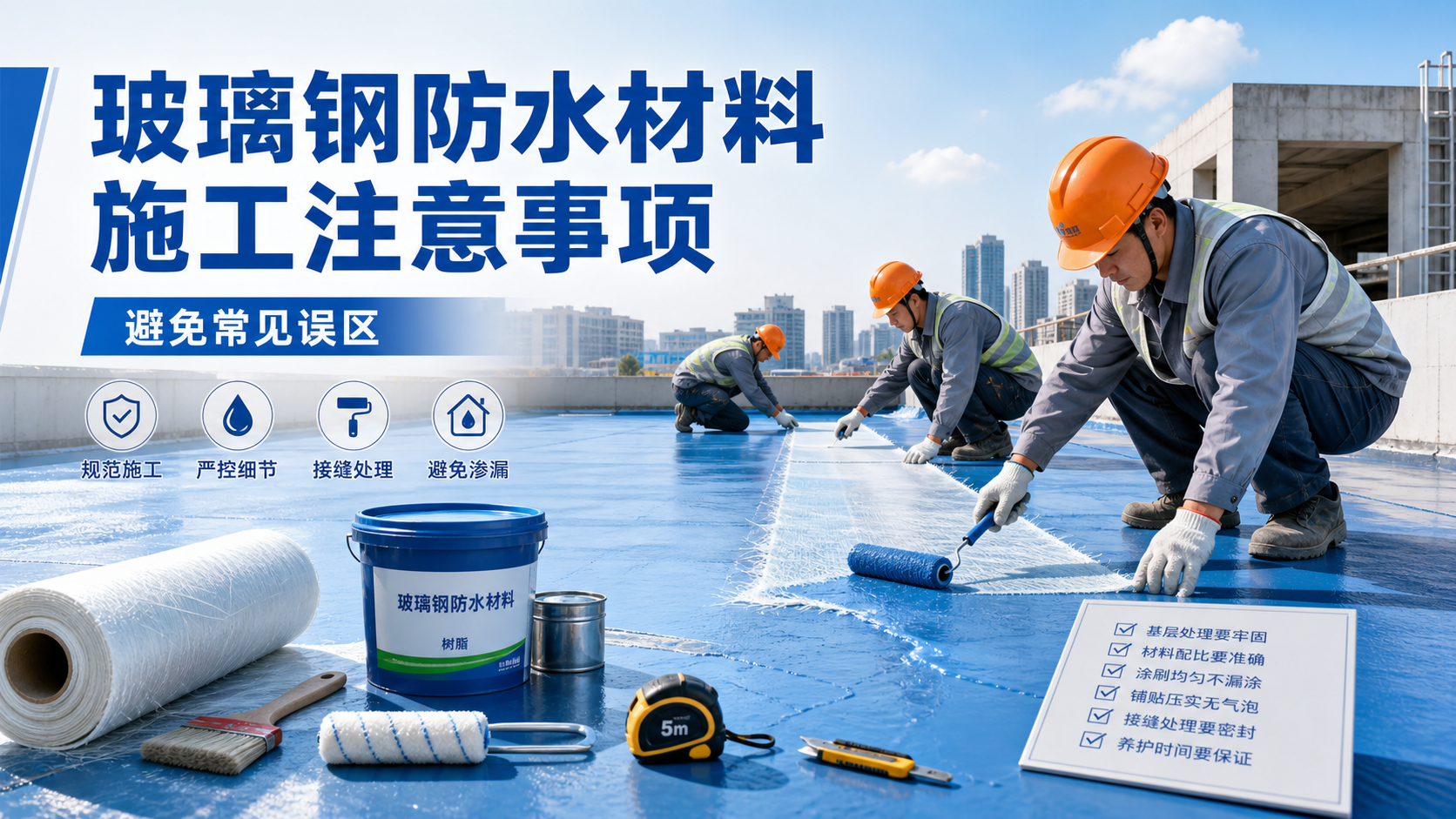 玻璃钢防水材料施工注意事项,避免常见误区 盘锦 版